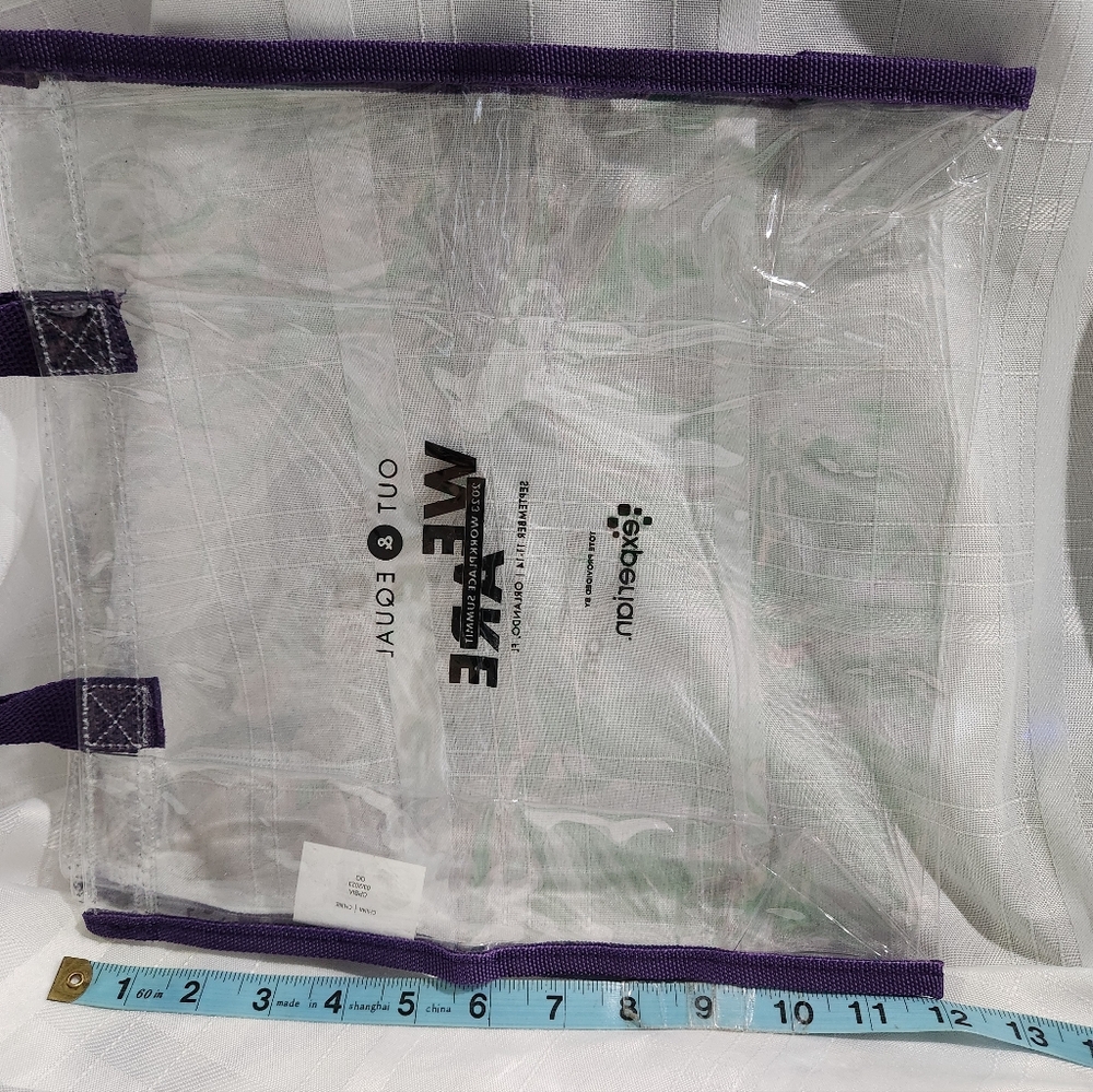 Clear Tote Bag with Purple Trim - Picture 4 of 7